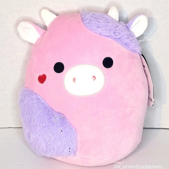 🖤 PATTY 🐄❤️ Select Series Valentine 2024 Pink Purple & Silver Cow Squishmallow - Picture 1 of 6